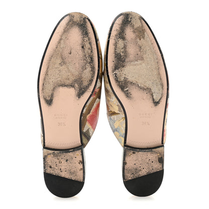 Gucci GG Supreme Monogram Malaga Kid Water Flora Womens Princetown Slippers 36.5 Beige White Multicolor Mystic White 6 of 13