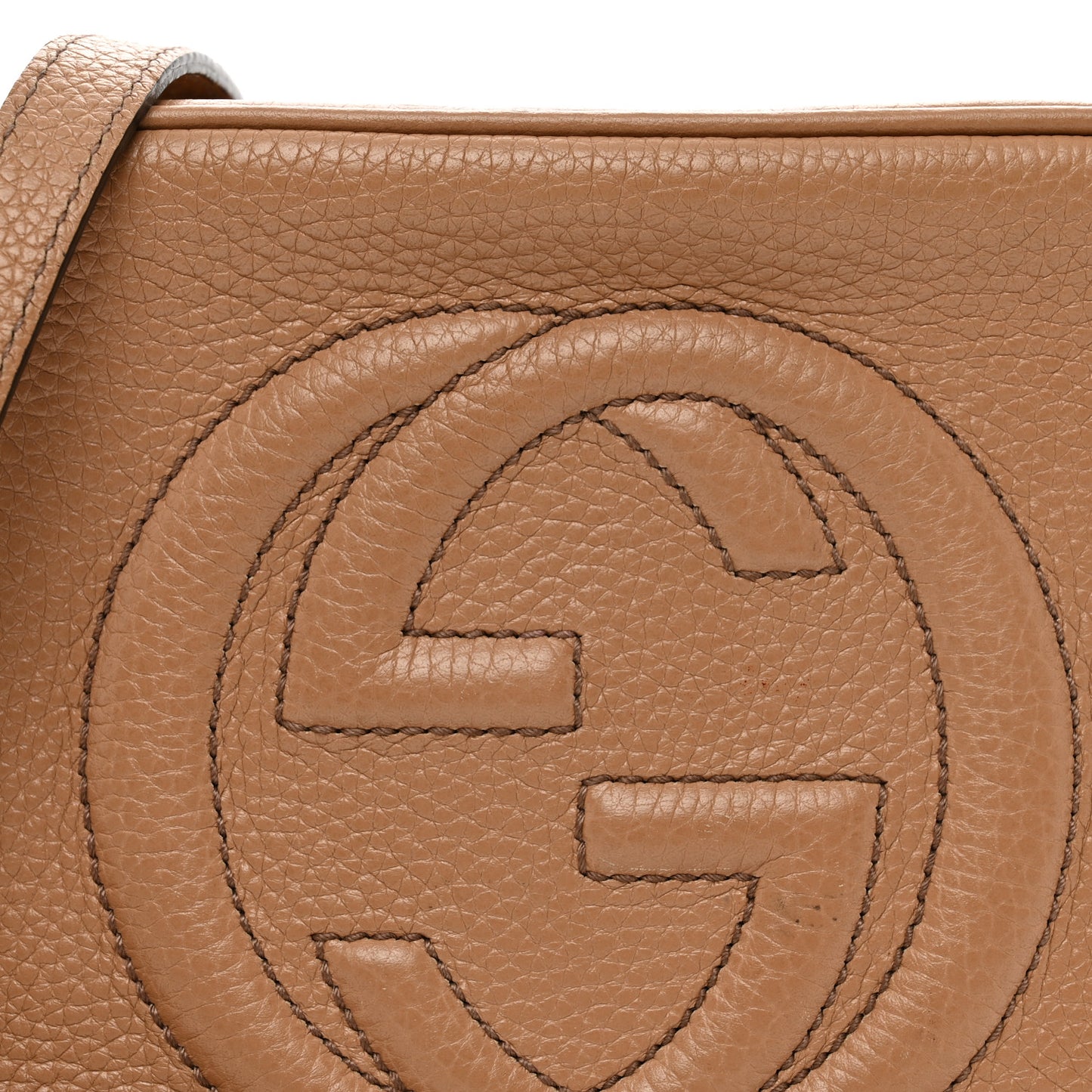 Pebbled Calfskin Small Soho Disco Bag Camelia