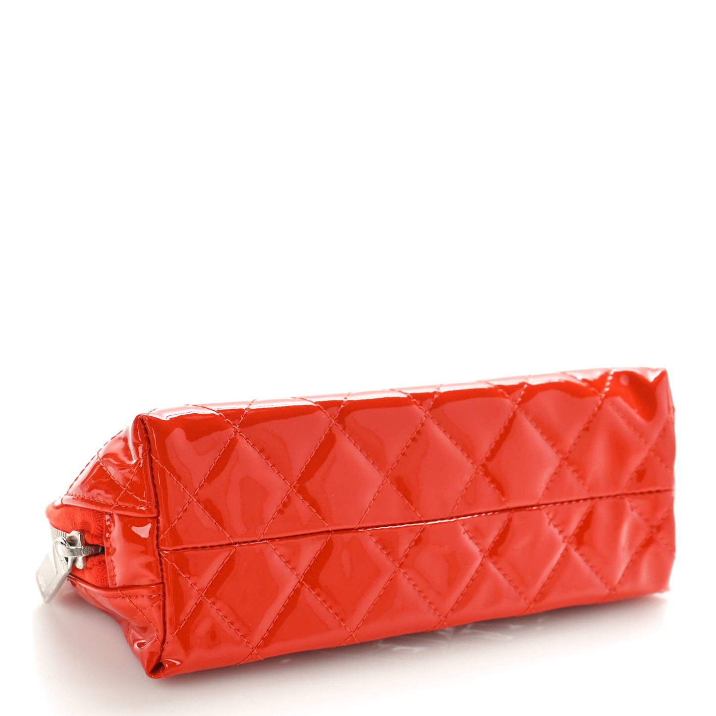 Patent Quilted Brilliant Cosmetic Case Red