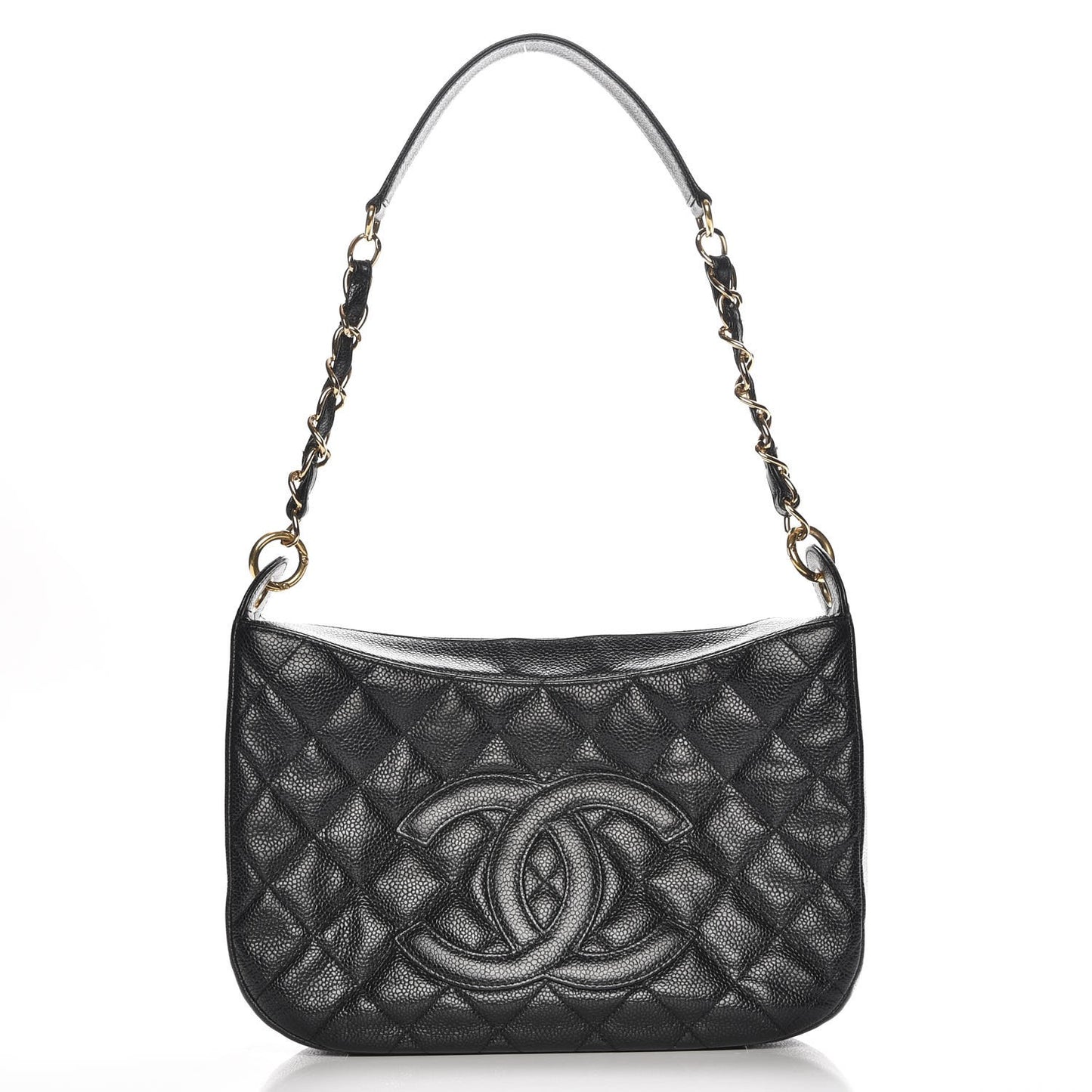 Caviar Quilted Hobo Black