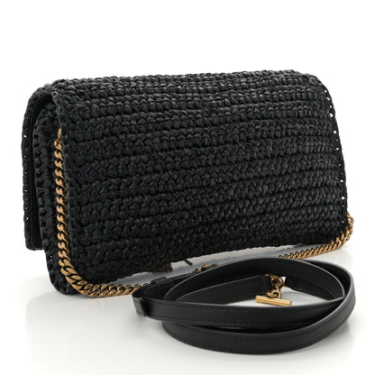 Saint Laurent Raffia Monogram Tassel Kate 99 Black 3 of 11