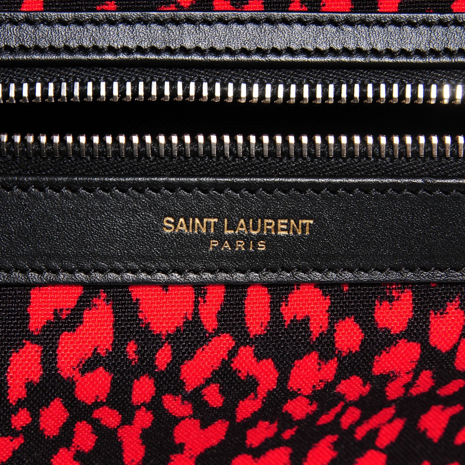 Saint Laurent Printed Canvas Leopard Hunting Backpack Red 9 of 9