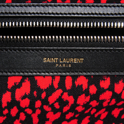 Saint Laurent Printed Canvas Leopard Hunting Backpack Red 9 of 9