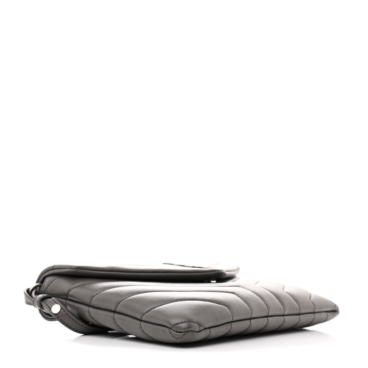 Saint Laurent Calfskin Y Quilted Monogram Loulou Crossbody Clutch Storm 4 of 12