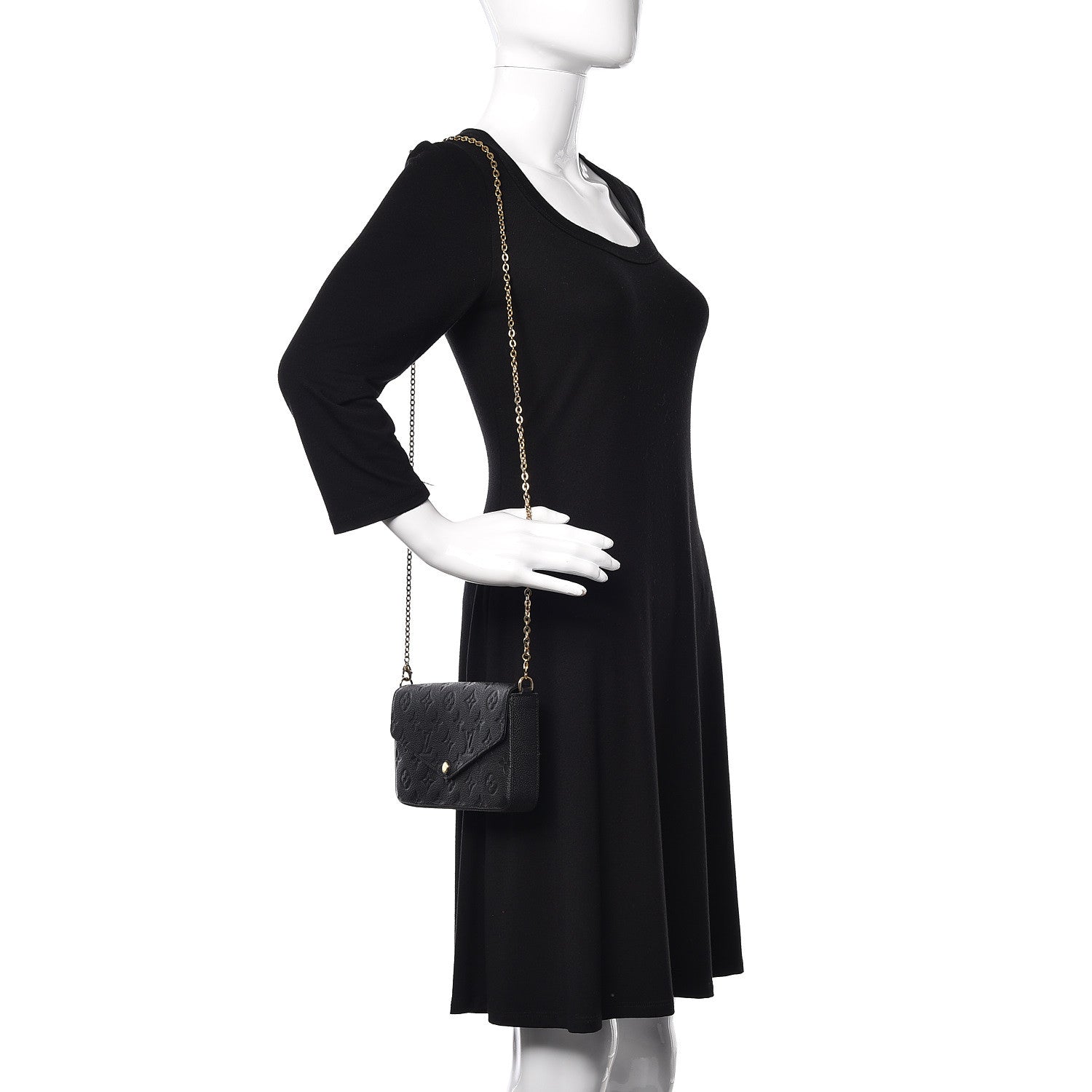 Louis Vuitton Empreinte Pochette Felicie Chain Wallet Black 2 of 11