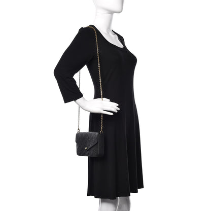 Louis Vuitton Empreinte Pochette Felicie Chain Wallet Black 2 of 11