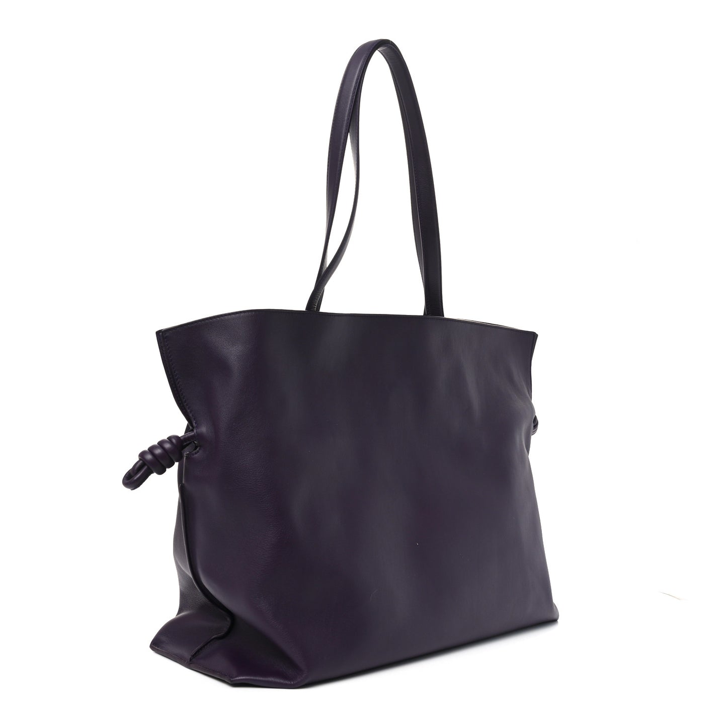 Calfskin Flamenco Knot XL Shoulder Bag Deep Aubergine