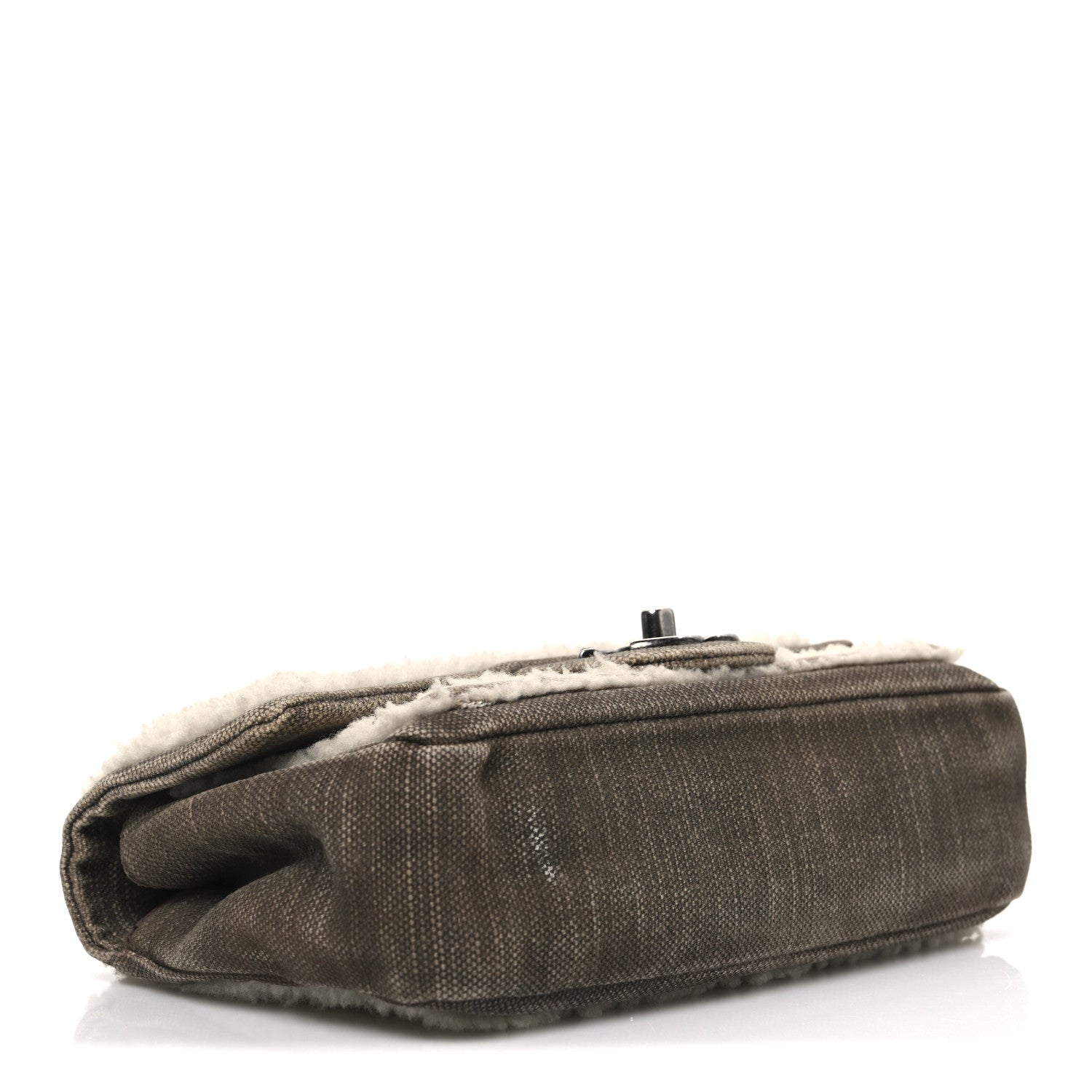 Chanel Shearling Sheepskin Denim Small Paris Dallas Sheriff's Star Flap Brown White 4 of 11