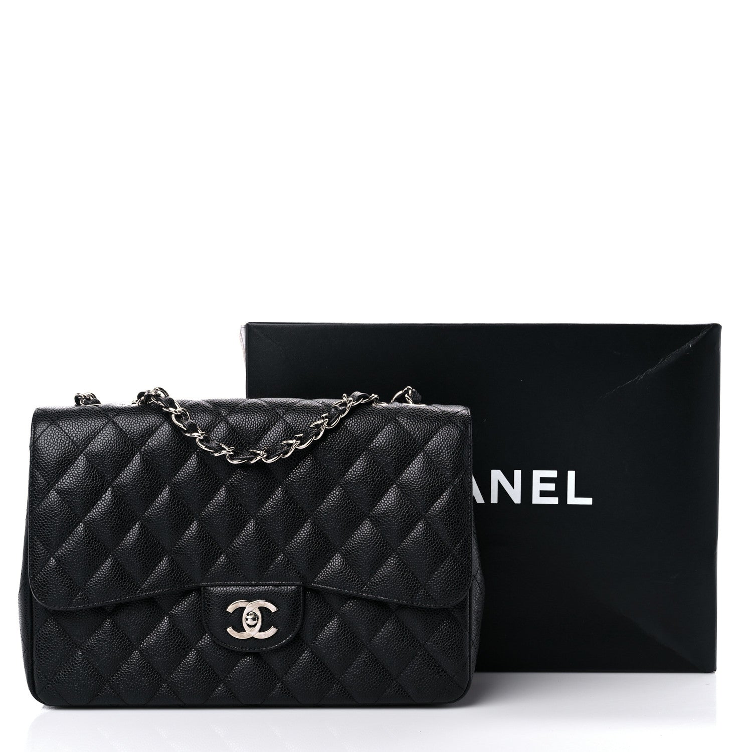Chanel Caviar Quilted Jumbo Single Flap Black 14 of 14