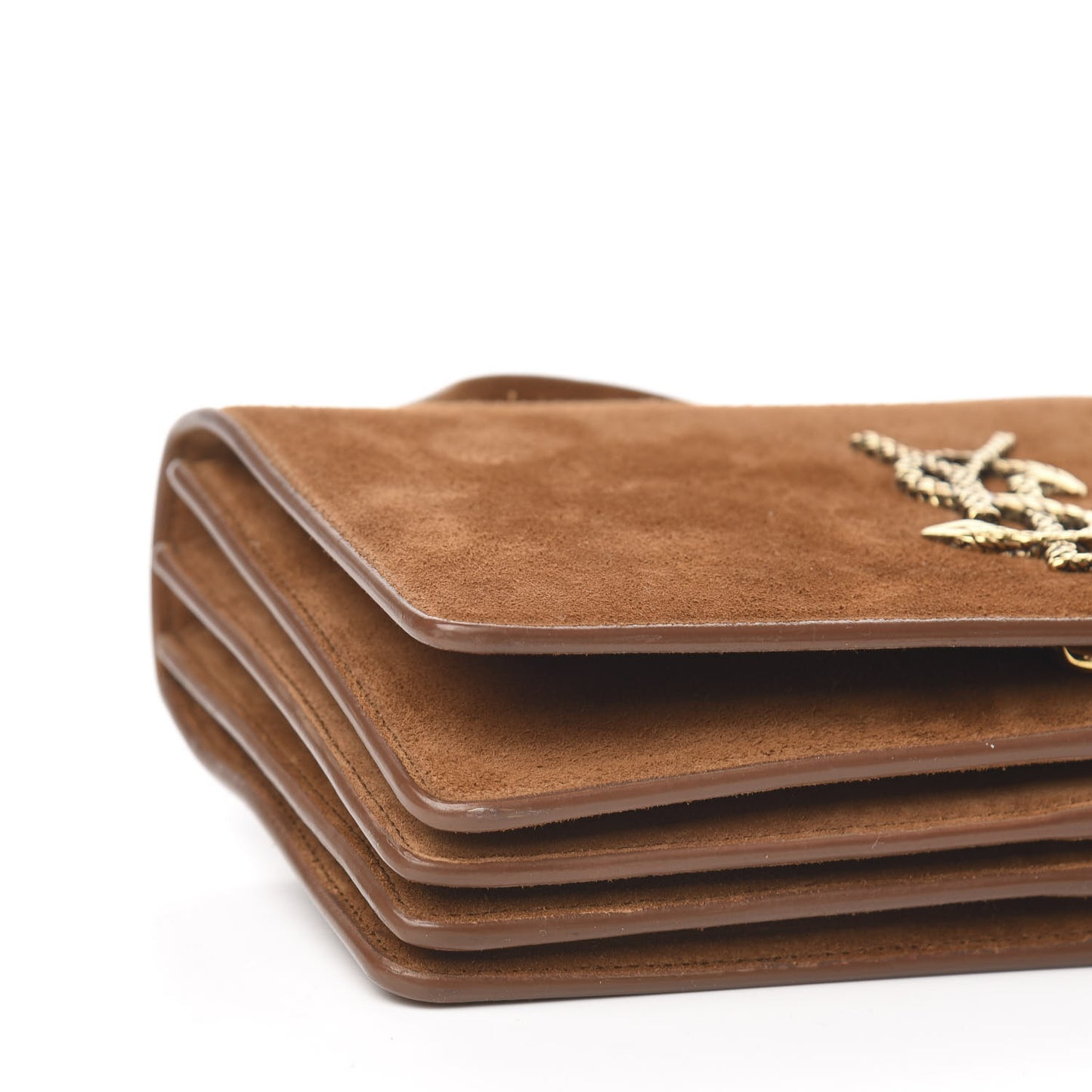 Suede Small Dylan Snake Monogram Satchel Fox