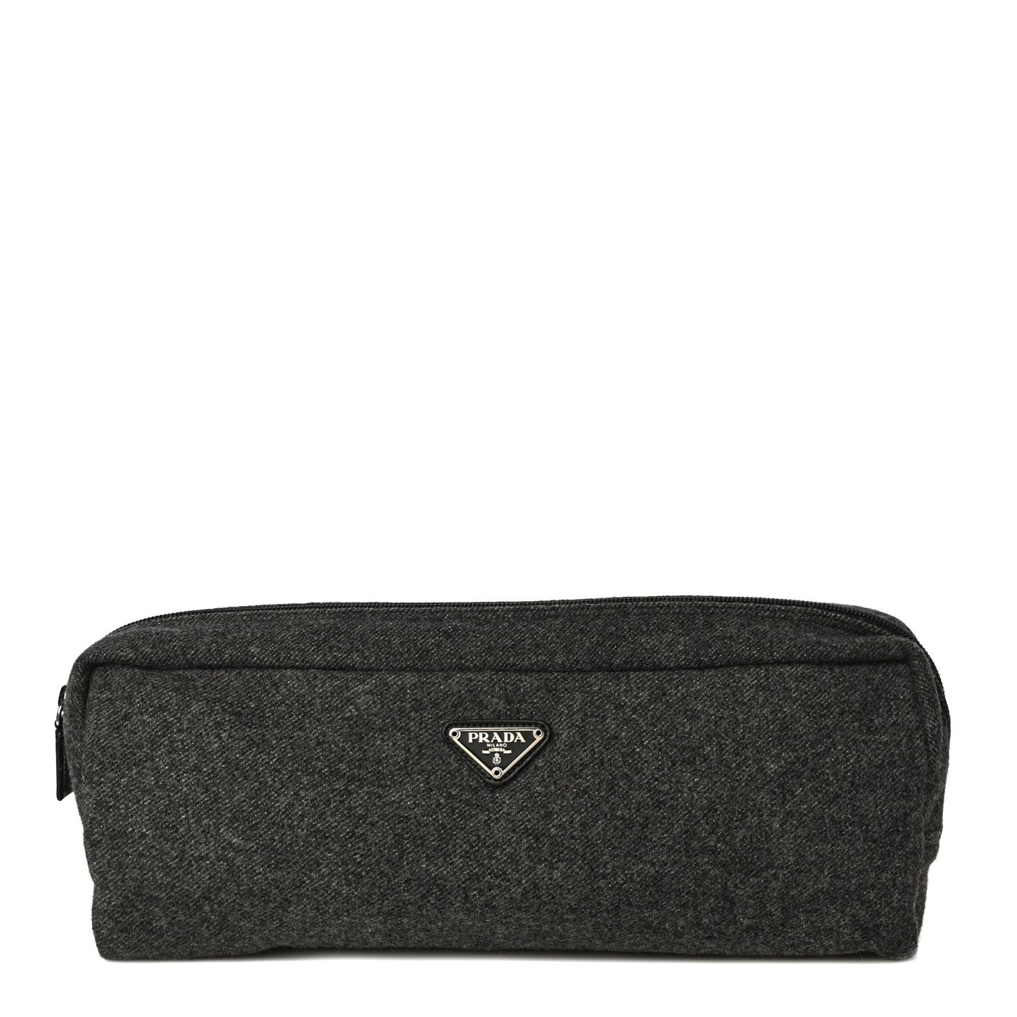Wool Calfskin Pouch Grey