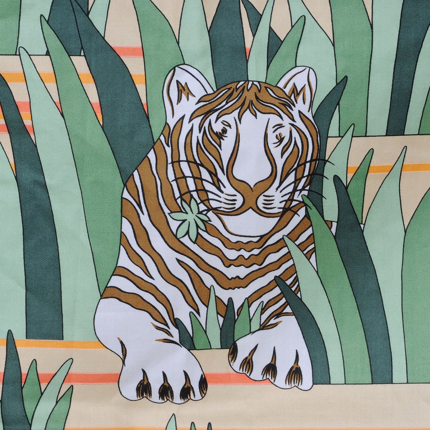 Cotton Tigres Dans les Herbes Scarf 70
