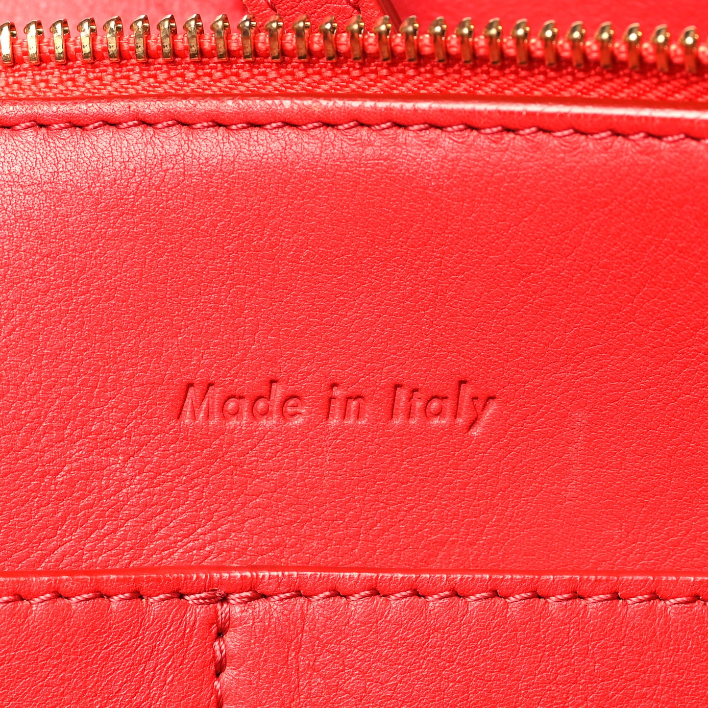 Baby Grained Calfskin Small Tri-Fold Bag Poppy