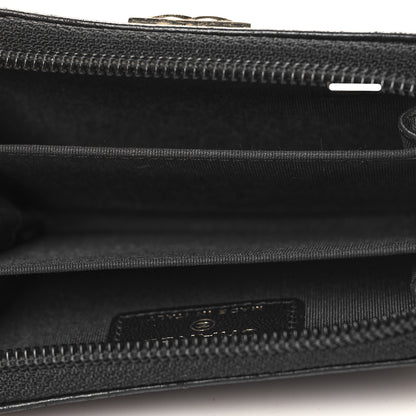 Chanel Lambskin Quilted Zip Around Boy Coin Purse Wallet Black 5 of 9