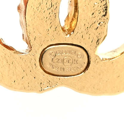 Chanel Metal Enamel CC Earrings Pink Gold 4 of 4