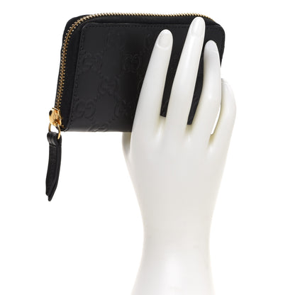 Gucci Guccissima Zip Around Card Case Black 2 of 7