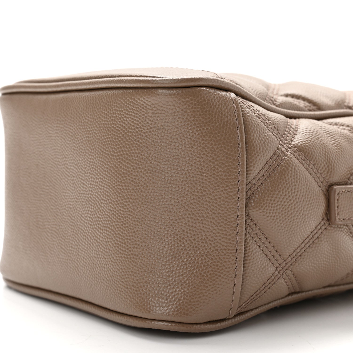 Saint Laurent Grain de Poudre Quilted 80's Vanity Bag Dark Beige 10 of 10