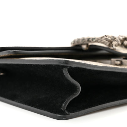 Gucci GG Supreme Monogram Suede Crystal Small Dionysus Shoulder Bag Beige Ebony Black 9 of 13