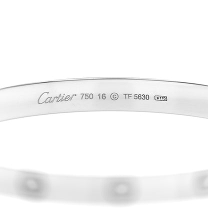 Cartier 18K White Gold LOVE Bracelet 16 4 of 5