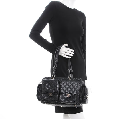 Chanel Calfskin Quilted Large Cambon Multipocket Reporter Black 2 of 7