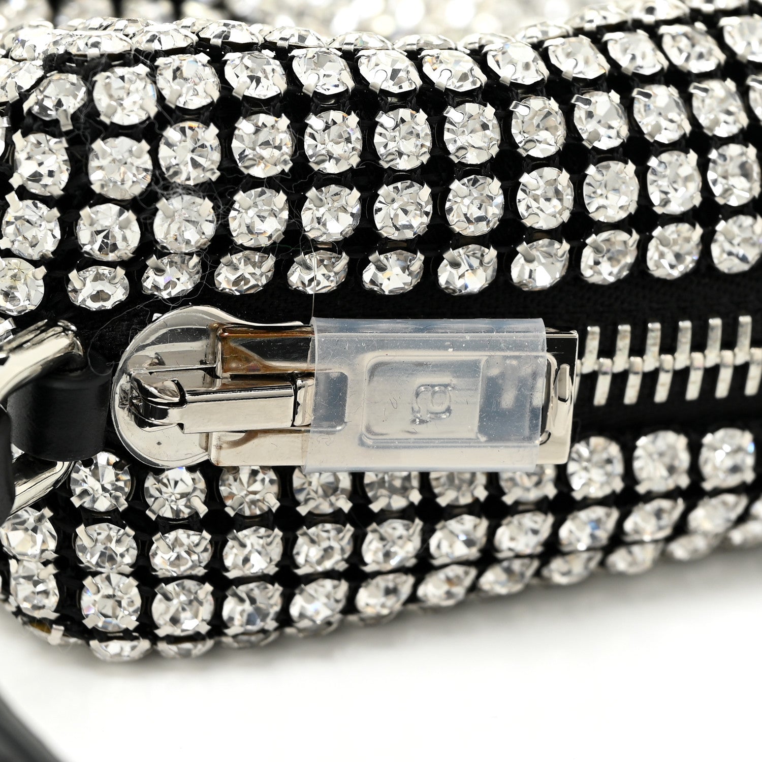 Alexander Wang Mesh Crystal Rhinestone Mini Heiress Pouch Black Silver 11 of 11