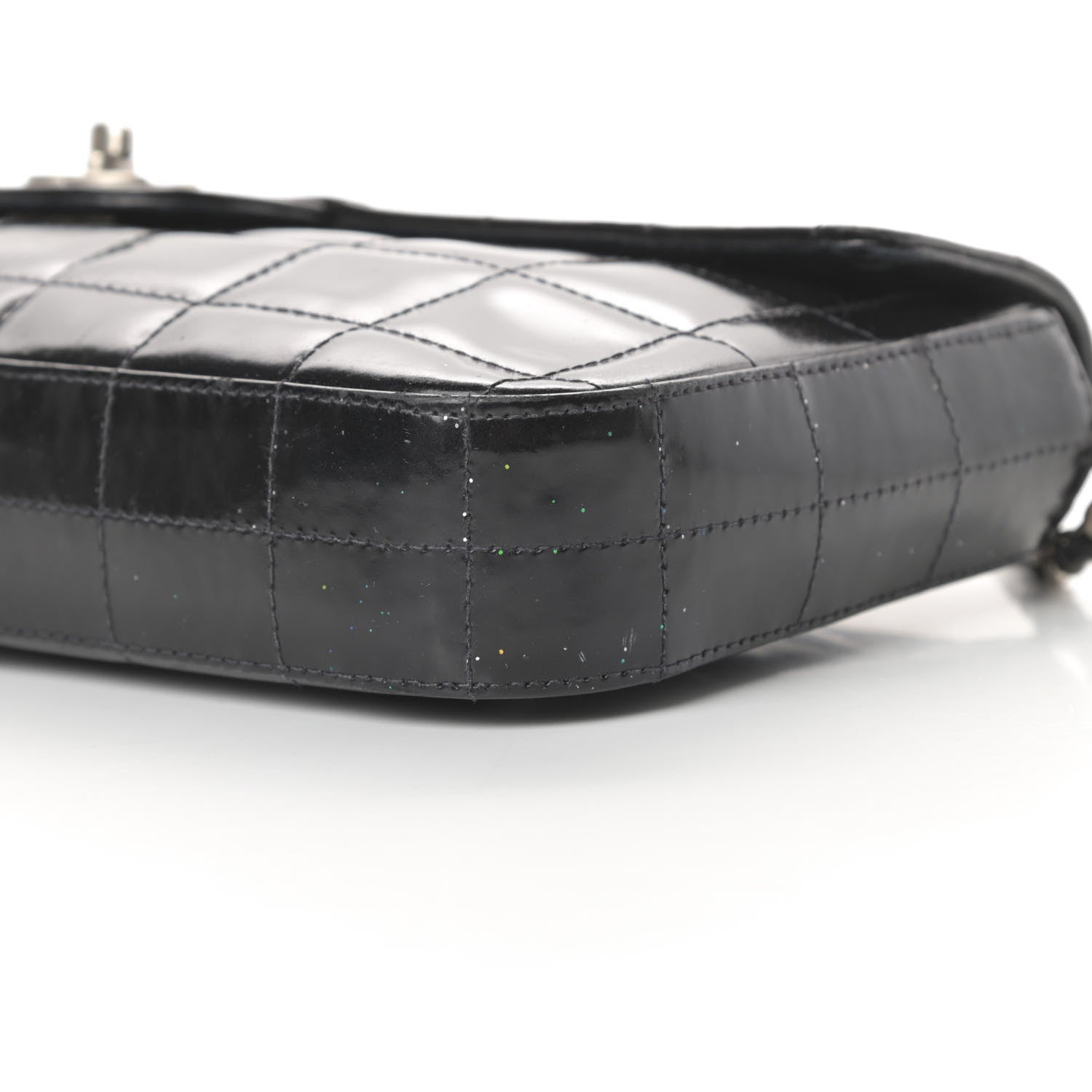 Chanel Patent Quilted East West Chocolate Bar Flap Black 11 of 14