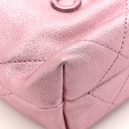 Chanel Metallic Lambskin Lacquered Monochrome Quilted Mini Chanel 22 Pink 11 of 12