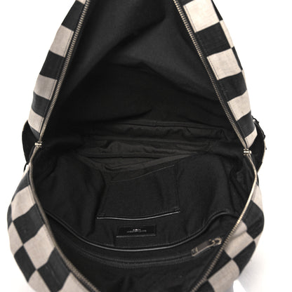Saint Laurent Calfskin Checked Print Nuxx Backpack Black White 8 of 14