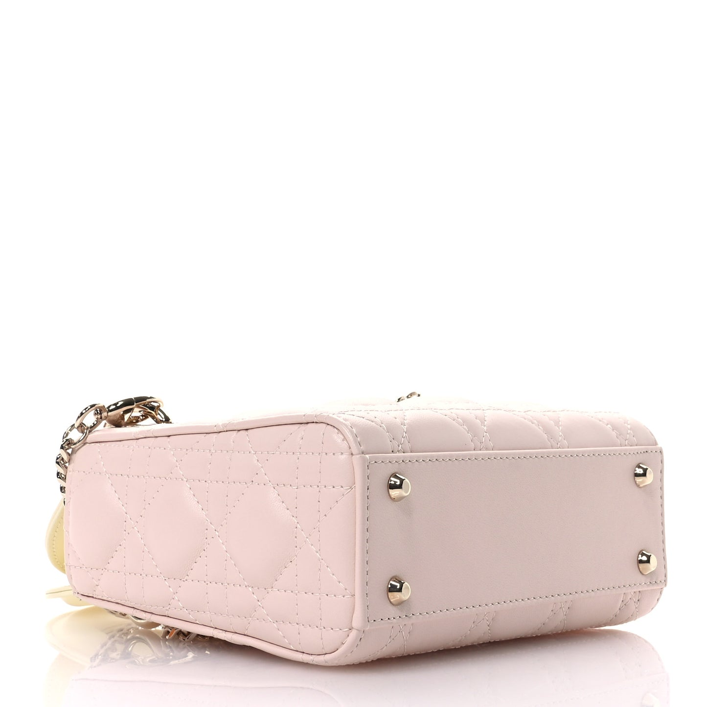 Lambskin Cannage Mini Bi-Color Lady Dior Rose Quartz Pastel Yellow