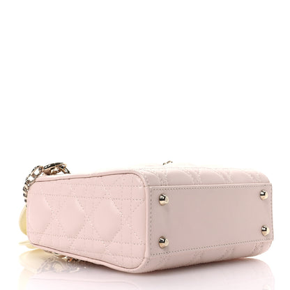 Christian Dior Lambskin Cannage Mini Bi-Color Lady Dior Rose Quartz Pastel Yellow 4 of 11