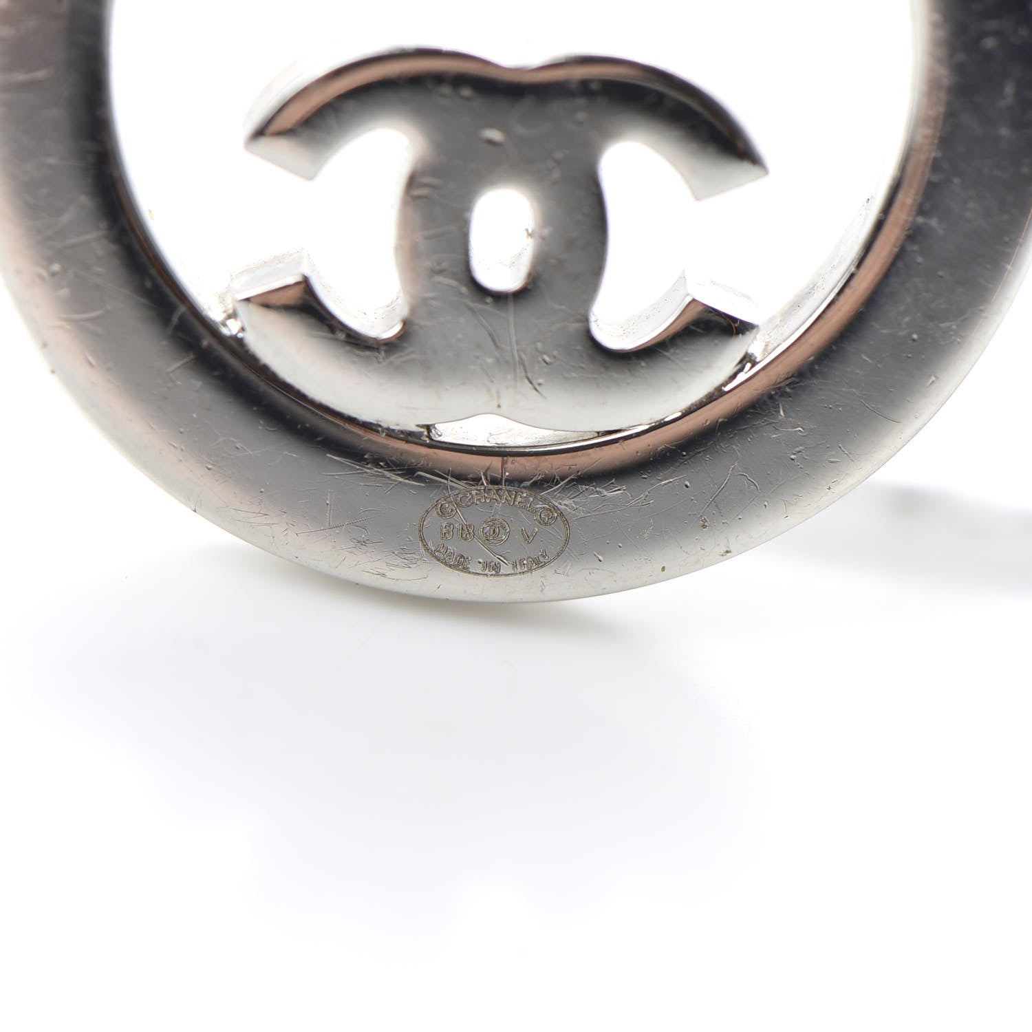 Chanel Crystal CC Round Earrings Silver 4 of 5