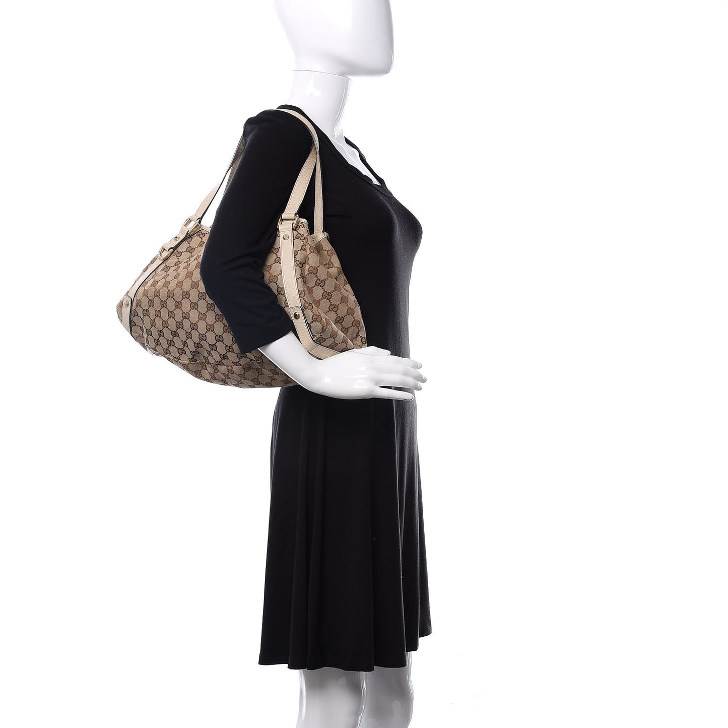 Monogram Medium Abbey Shoulder Bag Off White