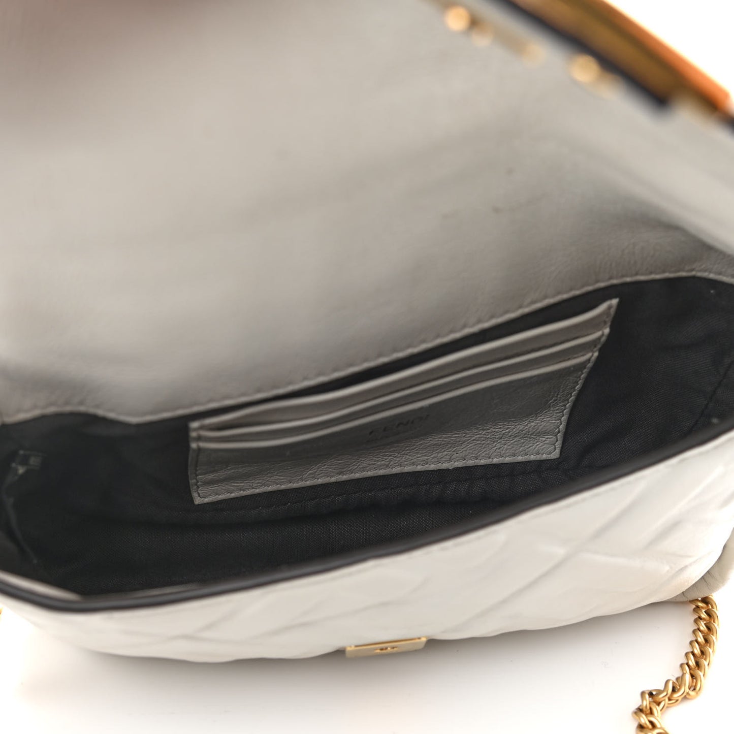 Nappa FF 1974 Embossed Mini Baguette White