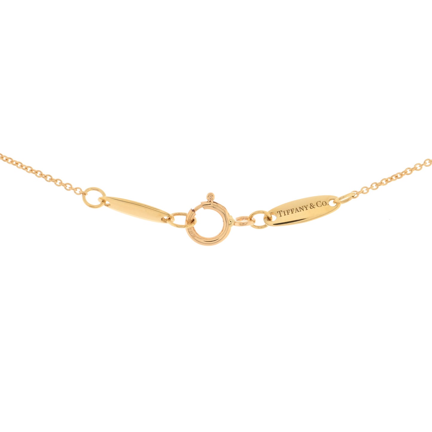 18K Yellow Gold Green Jade 9mm Elsa Peretti Bean Pendant Necklace