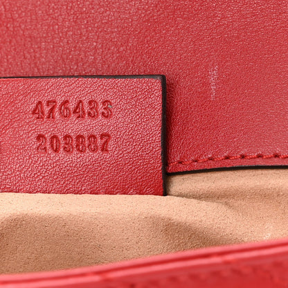 Gucci Calfskin Matelasse Super Mini GG Marmont Shoulder Bag Hibiscus Red 7 of 13