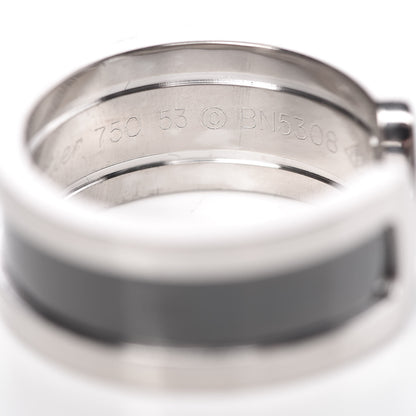 Cartier 18K White Gold Enamel 8mm C De Ring 53 6.25 Black 5 of 5