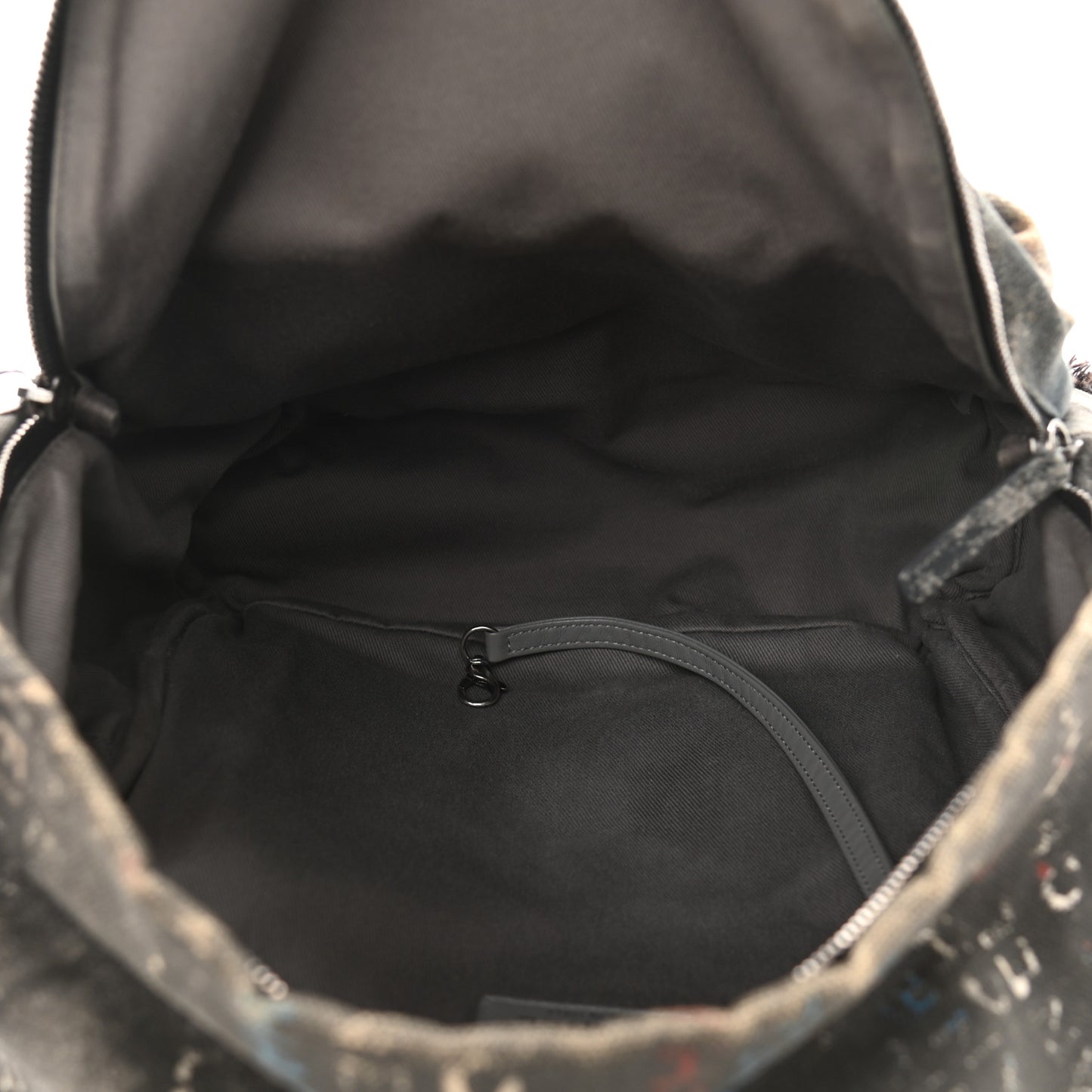 Graffiti Printed Canvas Medium Backpack Black