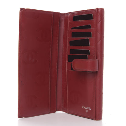 Chanel Calfskin Quilted Cambon Long Double Wallet Red 10 of 28