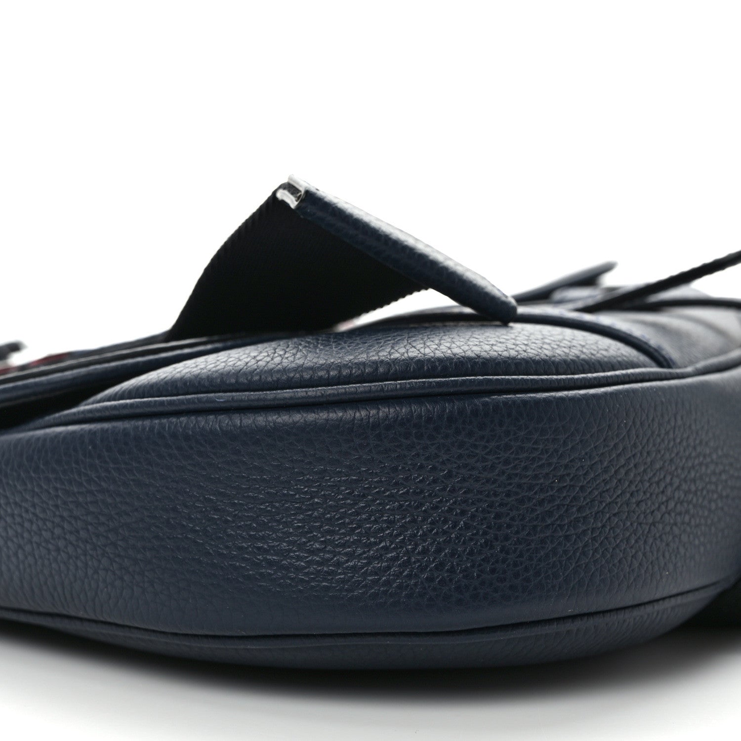 Christian Dior X SHAWN STUSSY Grained Calfskin Ox Head Saddle Bag Navy Blue 7 of 8