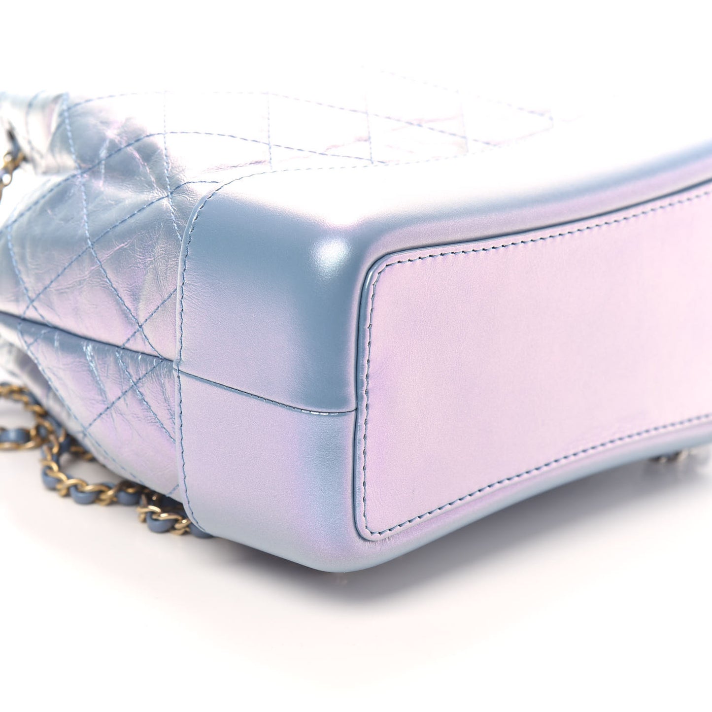 Iridescent Lambskin Calfskin Small Quilted Gabrielle Backpack Light Purple