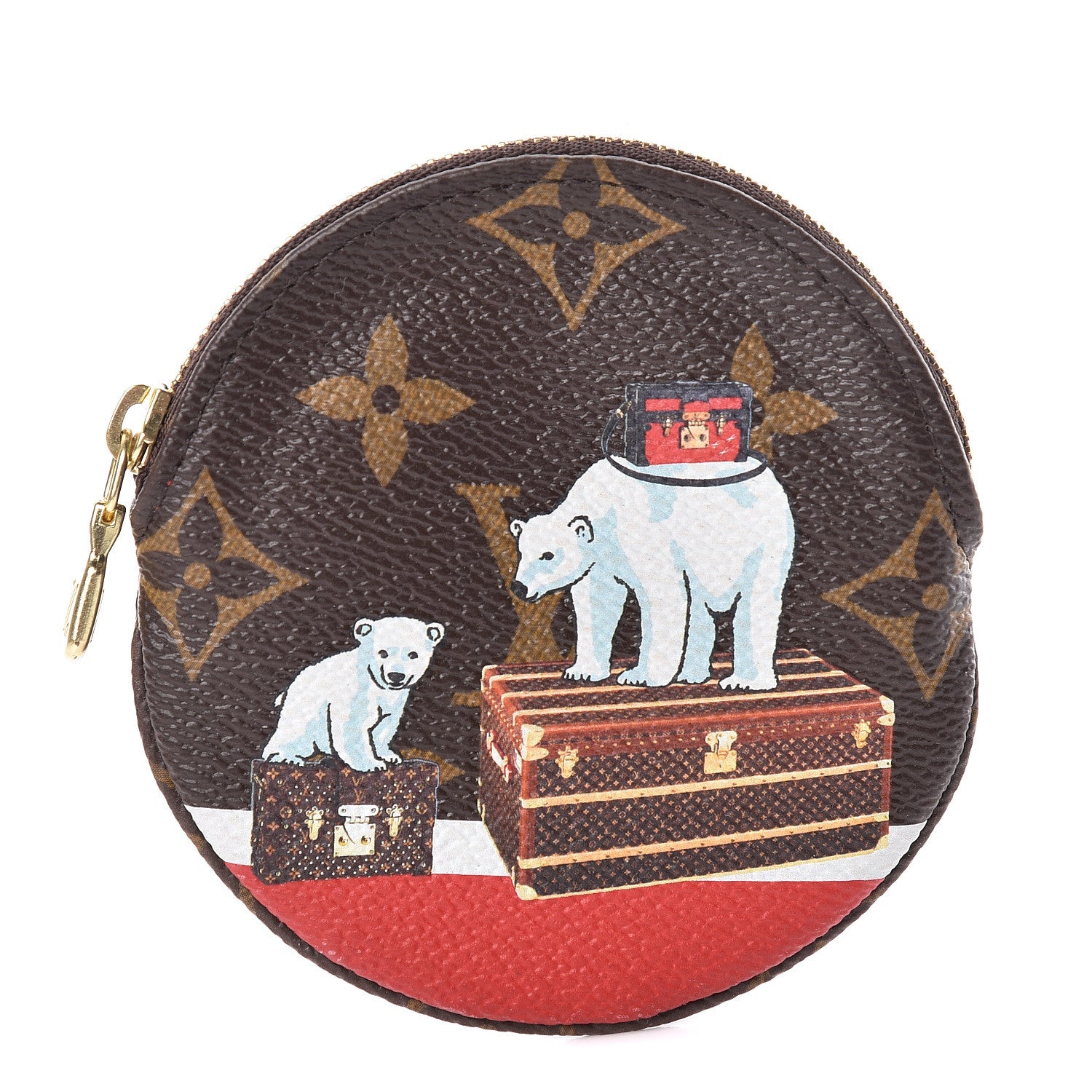 Louis Vuitton Monogram 2017 Christmas Animation Round Coin Purse 1 of 8