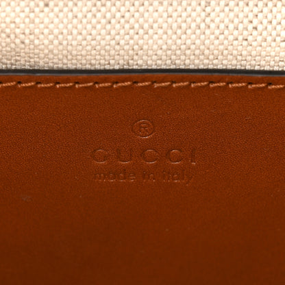 Gucci New Canvas Charisma Calfskin Crystal GG Monogram Mini Diana Tote Bag Camel Ebony 6 of 12