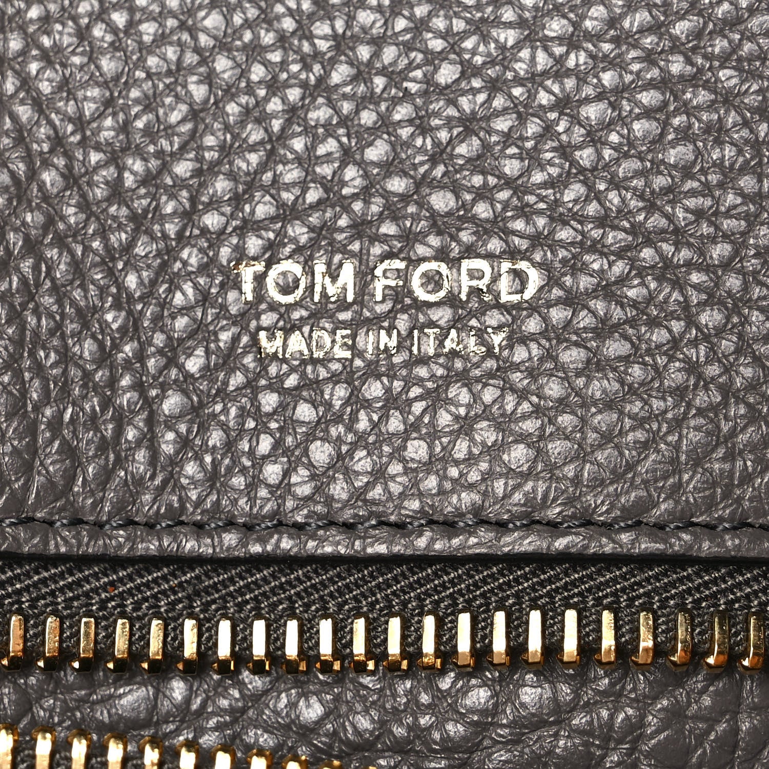 Tom Ford Pebbled Calfskin Medium Jennifer Zip Tote Graphite 6 of 9
