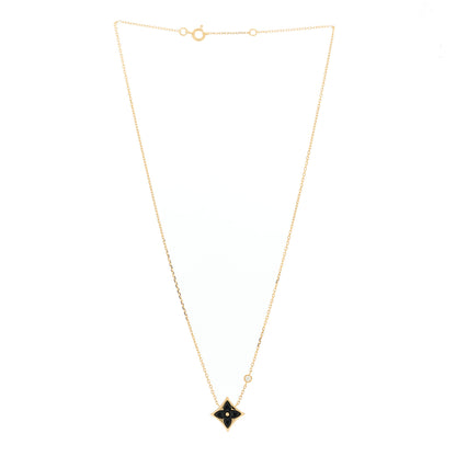Louis Vuitton 18K Yellow Gold Diamond Black Onyx Color Blossom BB Star Pendant Necklace 3 of 6