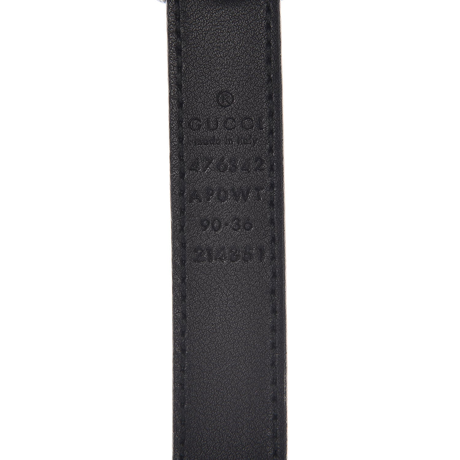 Gucci Calfskin Pearl Double G 20mm Belt 90 36 Black Cream 5 of 7