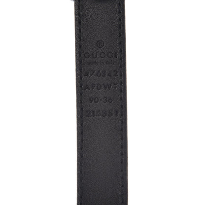Gucci Calfskin Pearl Double G 20mm Belt 90 36 Black Cream 5 of 7