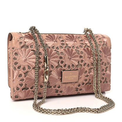 Valentino Garavani Nappa Lace Girello Flap Blush 3 of 9