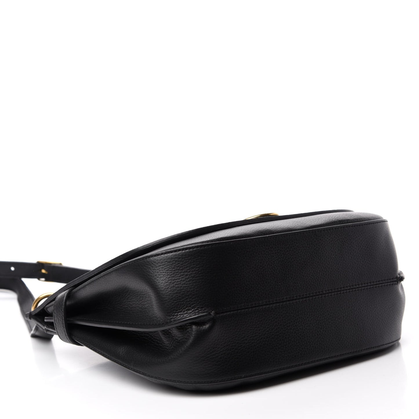 Small Classic Grain Calfskin Amberley Satchel Black