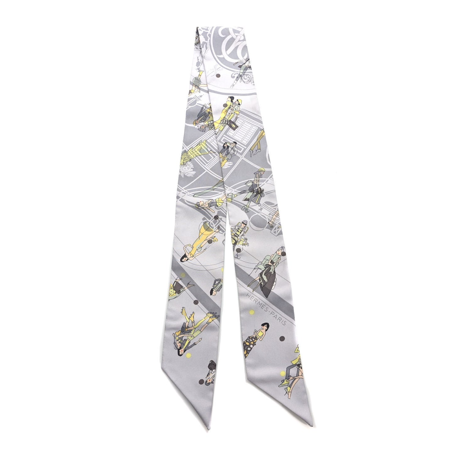 Silk Ex-Libris Les Parisie Twilly Gris Perle Jaune Soufre