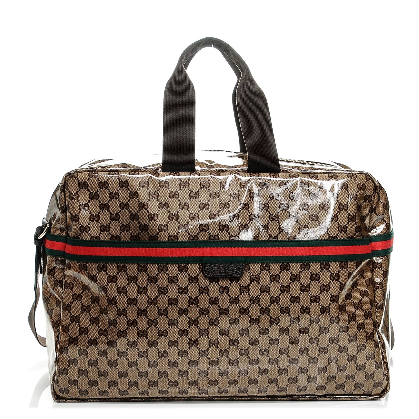 Crystal Monogram Web Large Carry On Duffle Bag Brown